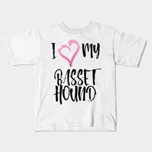 I heart my Basset Hound! Kids T-Shirt